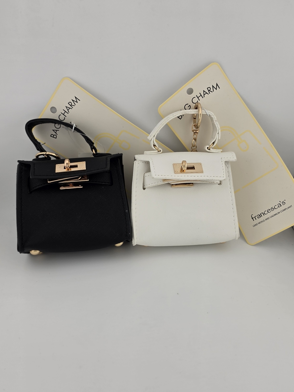 Luxury Mini Bag Charm Keychain - White Or Black - Picture 3 of 7